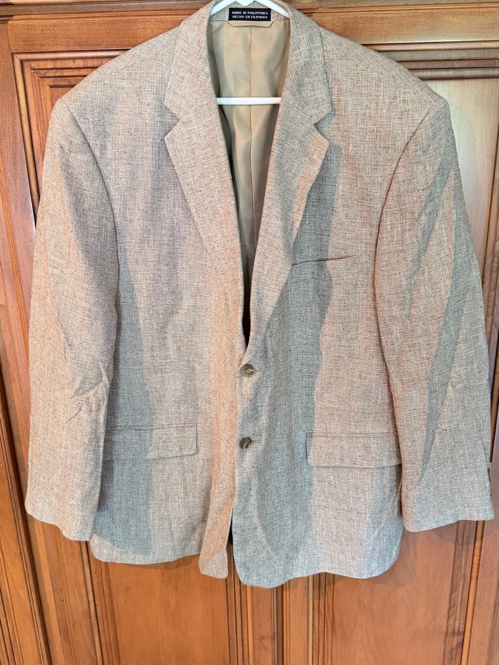 Vintage Towncraft Classic Men's Beige 100% Silk Blazer